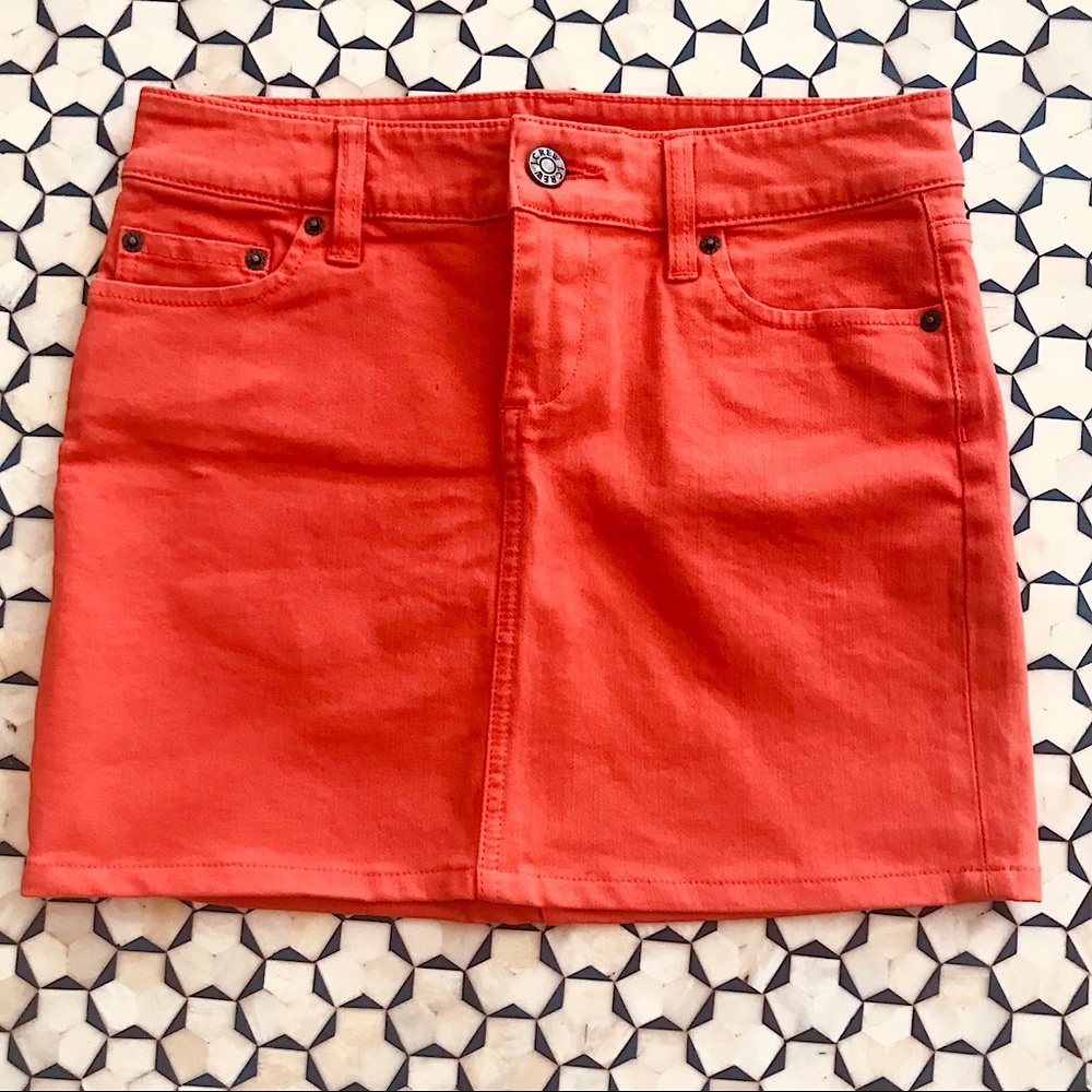 J.crew Stretch Woman’s Orange Jean Skirt size 0